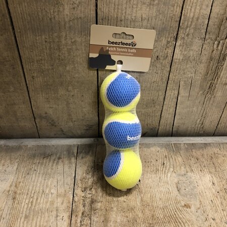 Fetch tennisbal blauw/geel 3st