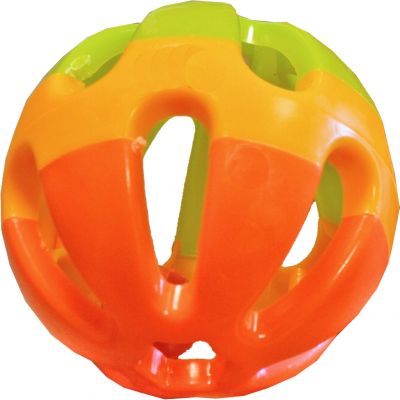 Knaagdierspeelgoed plastic knaagdierbal met bel 7.5 cm - afbeelding 1