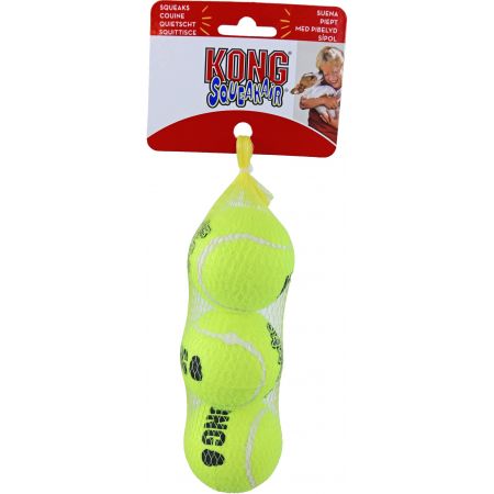 KONG hond Squeakair net a 3 tennisbal met piep medium (Ø 6,5 cm)