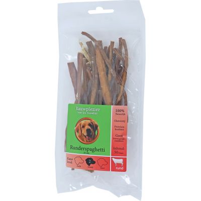 Natuurlijke snack zak runderspaghetti 15 cm 50 gram