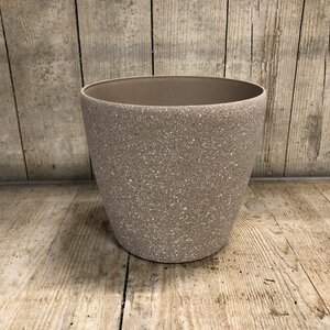 Pot plastic doorsnede 22 hoogte 20cm taupe