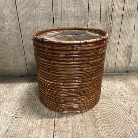 Pot stripe doorsnede 20, hoogte 20cm brons