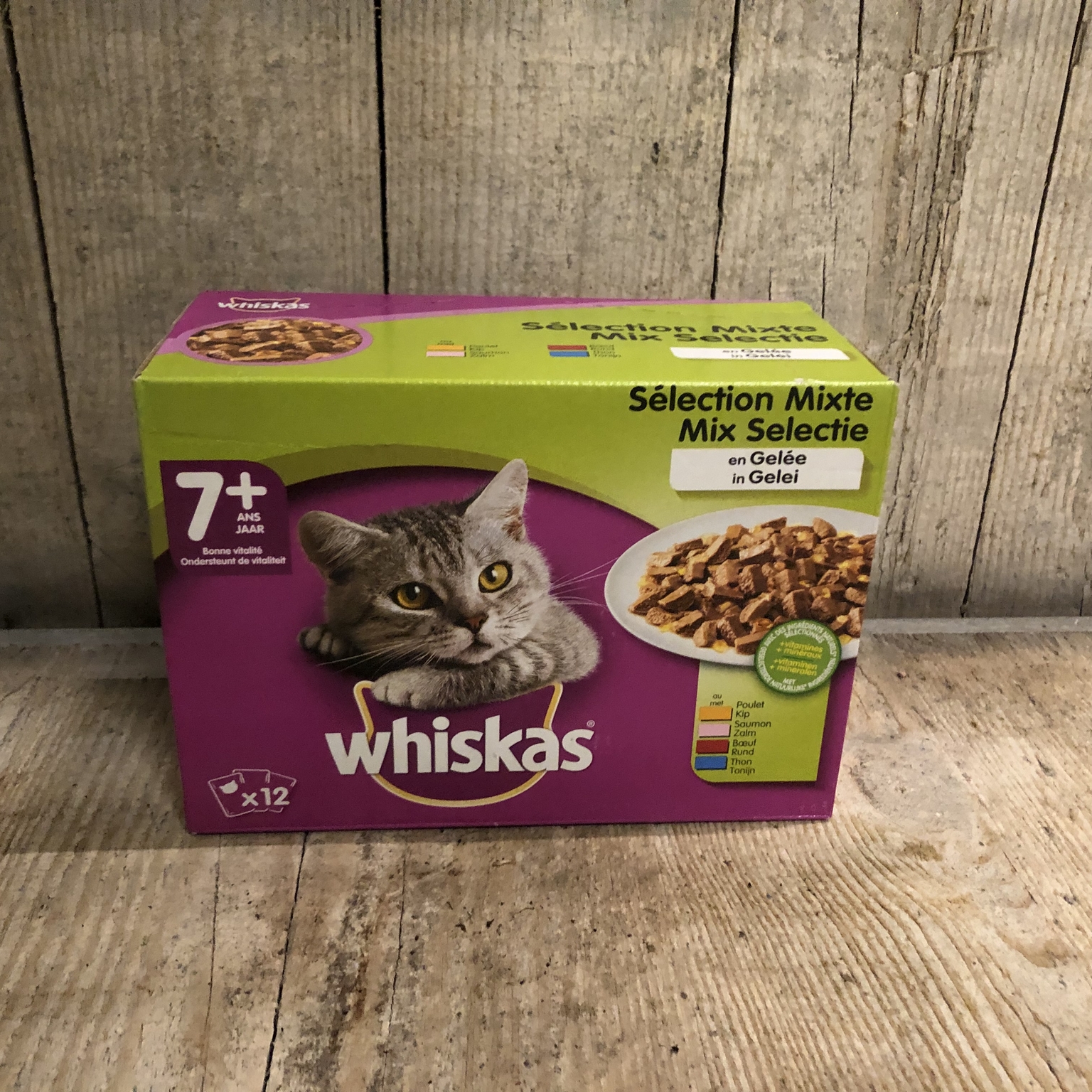 Whiskas Pouche 12p sen mix gelei 100gram GroenRijk Zevenaar
